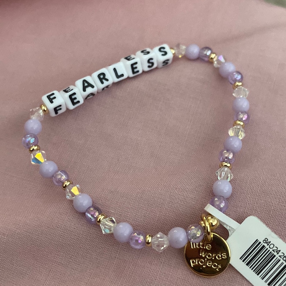 FEARLESS PURPLE LAVENDER TAYLOR SWIFT LITTLE WORDS PROJECT BRACELET